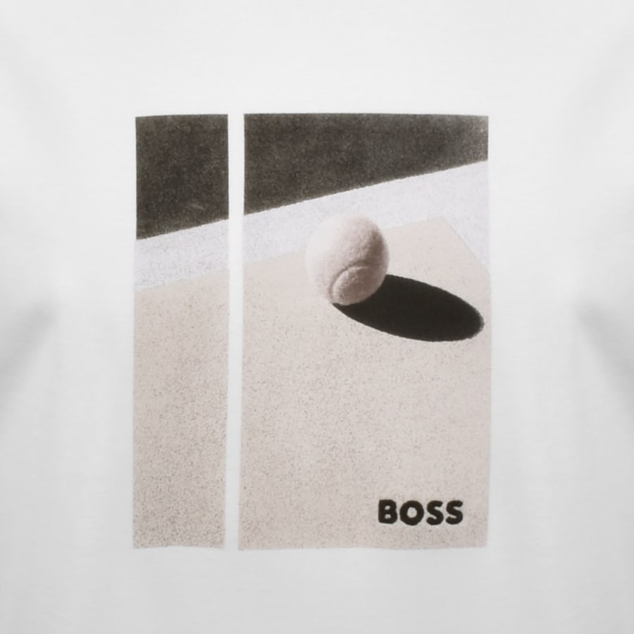 Image number 3 for BOSS Tennis Artwork Relaxed T Shirt White