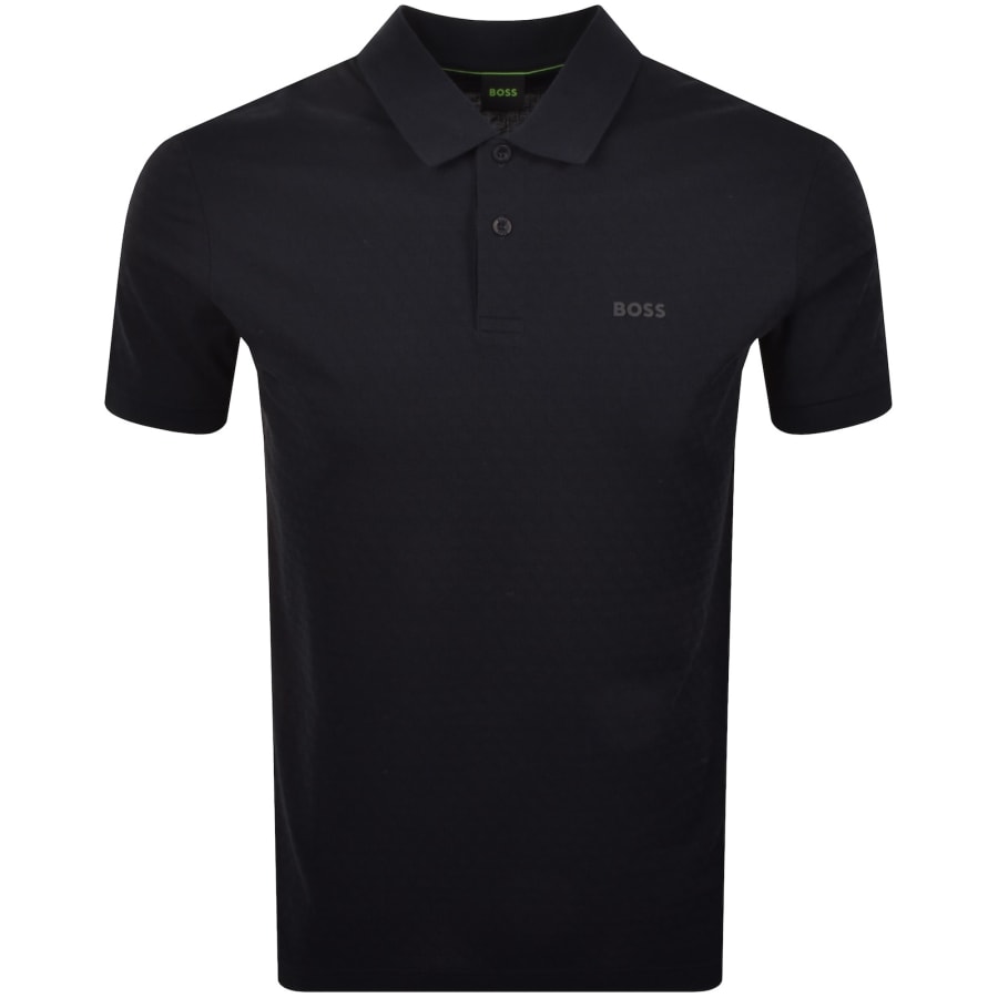 Image number 1 for BOSS Pattern Polo T Shirt Dark Blue