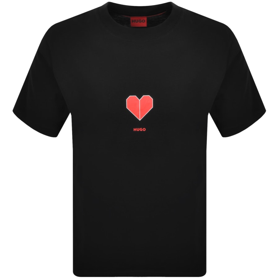 Image number 2 for HUGO Dalentin Crew Neck T Shirt Black