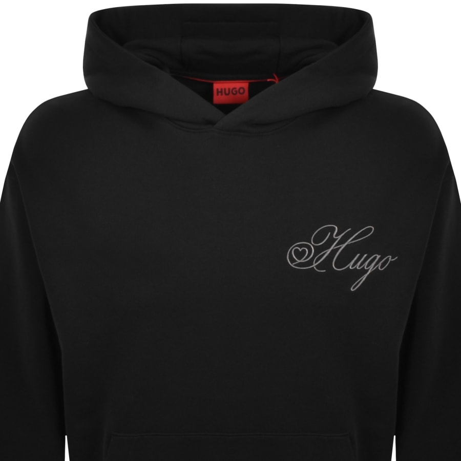 Image number 2 for HUGO Dalento Hoodie Black