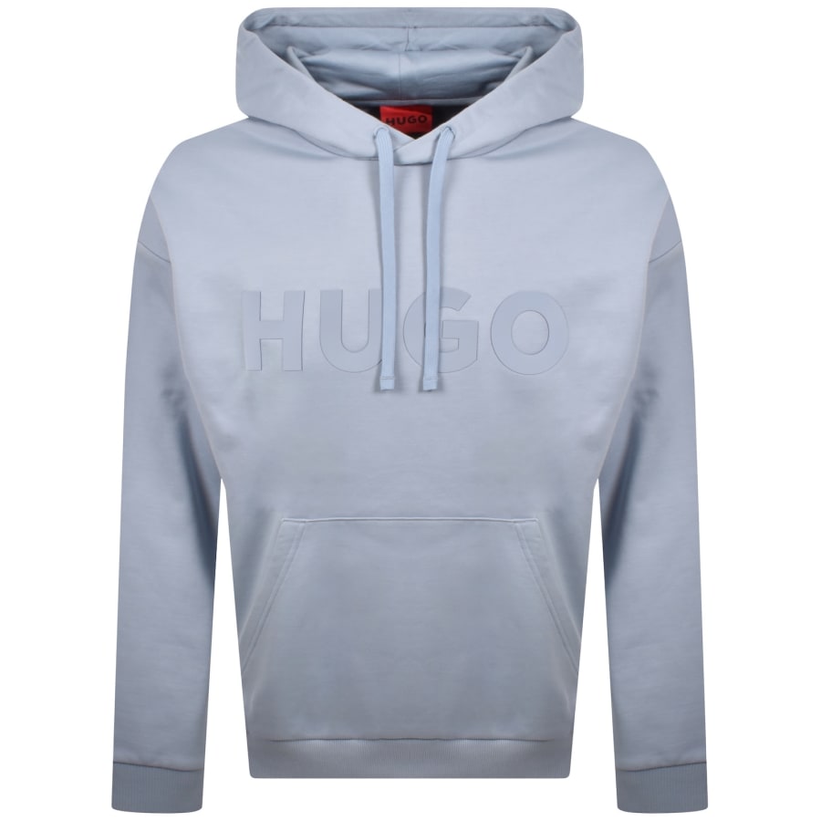 Image number 1 for HUGO Oversized Ditchle Hoodie Light Blue
