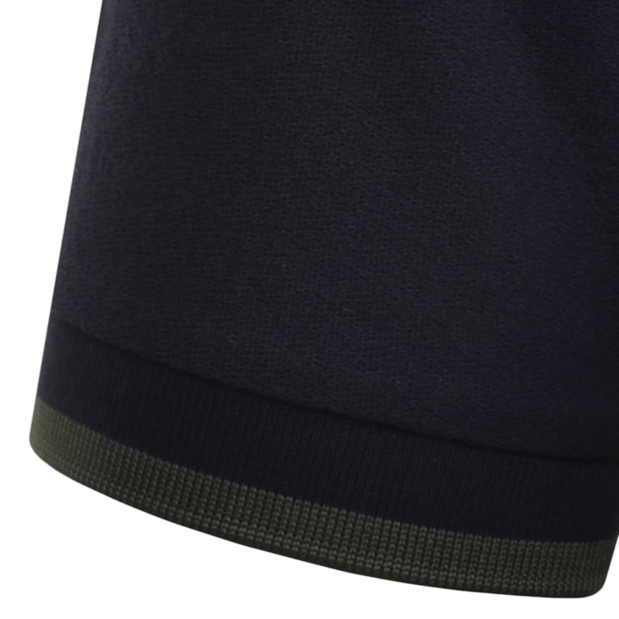Image number 5 for Fred Perry Zip Neck Crepe Polo T Shirt Navy