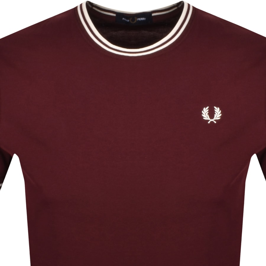 Image number 2 for Fred Perry Twin Tipped T Shirt Burgundy