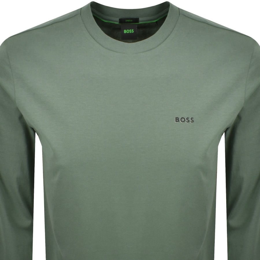 Image number 2 for BOSS Long Sleeved Stretch T Shirt Green
