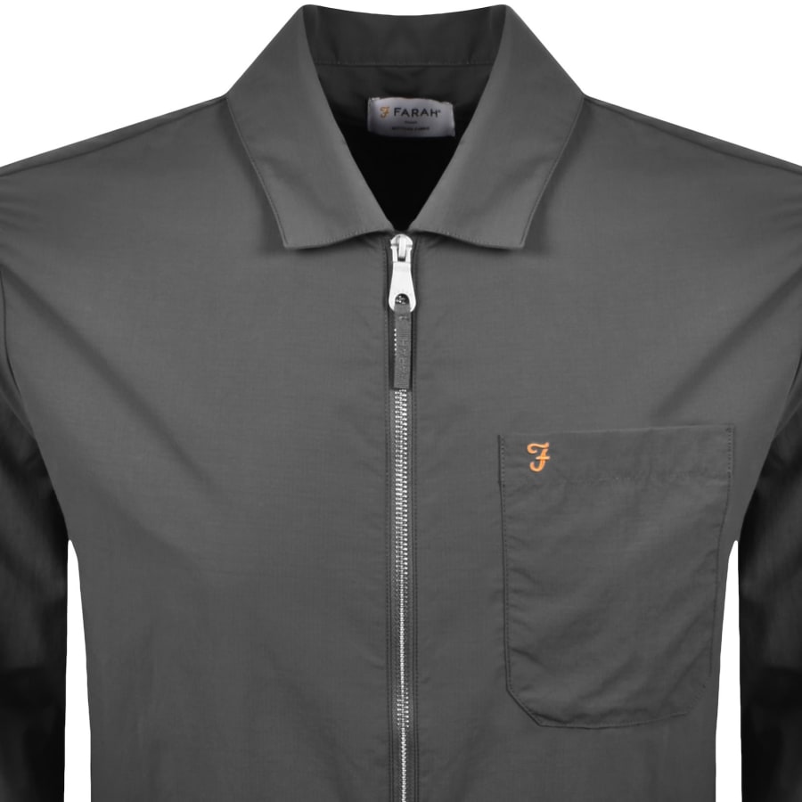 Image number 2 for Farah Fintoni Long Sleeve Overshirt Grey
