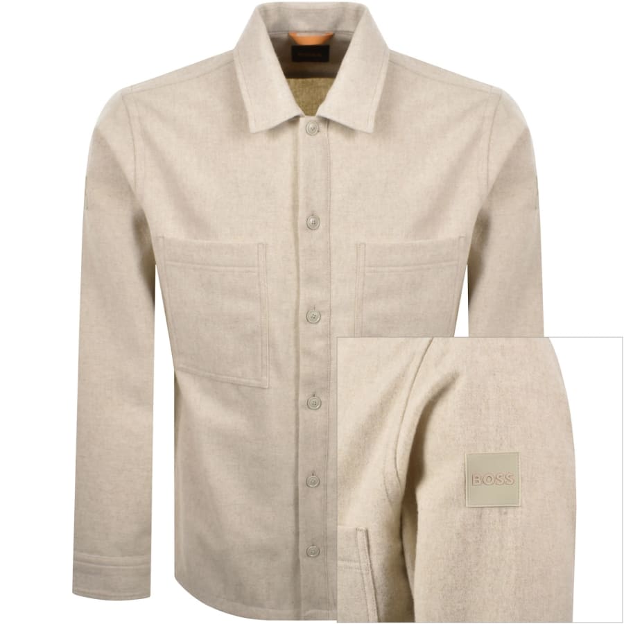 Image number 1 for BOSS Locky 2 Overshirt Beige