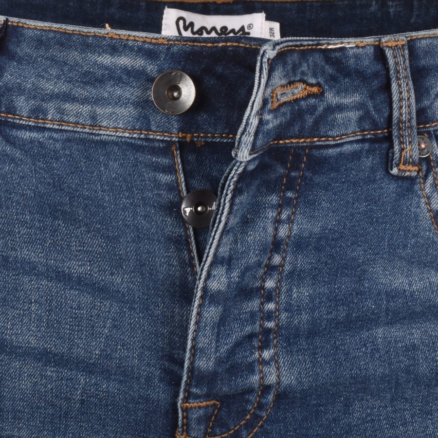 Image number 5 for Money Ape Embossed Mid Wash Jeans Blue