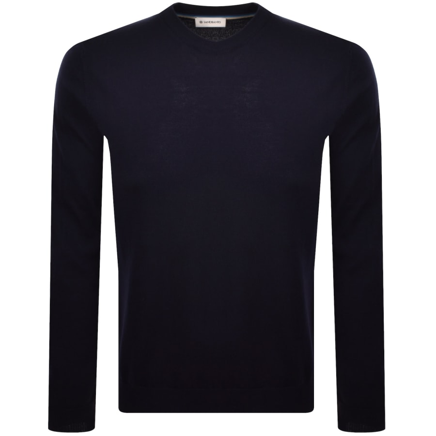 Image number 2 for Sandbanks Crew Neck Knit Jumper Navy