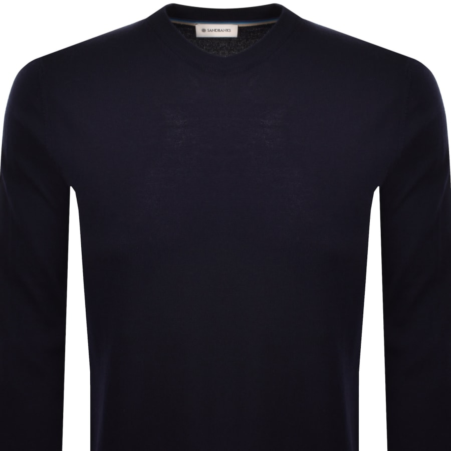 Image number 3 for Sandbanks Crew Neck Knit Jumper Navy