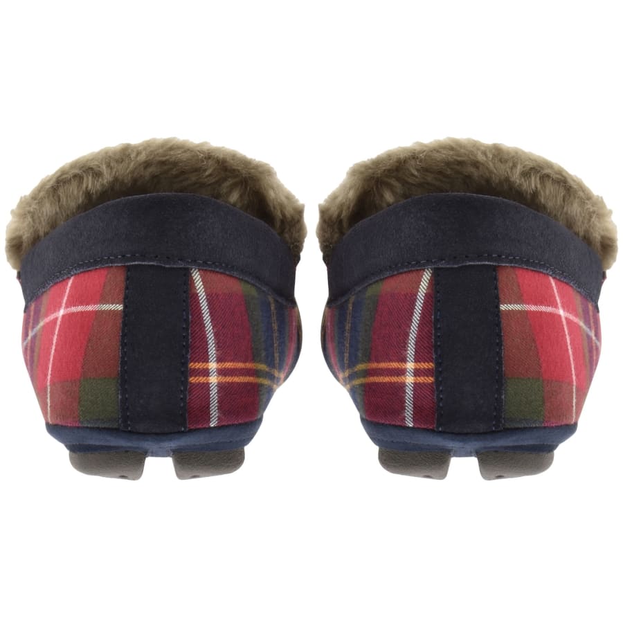 Image number 3 for Barbour Monty Tartan Slippers Red