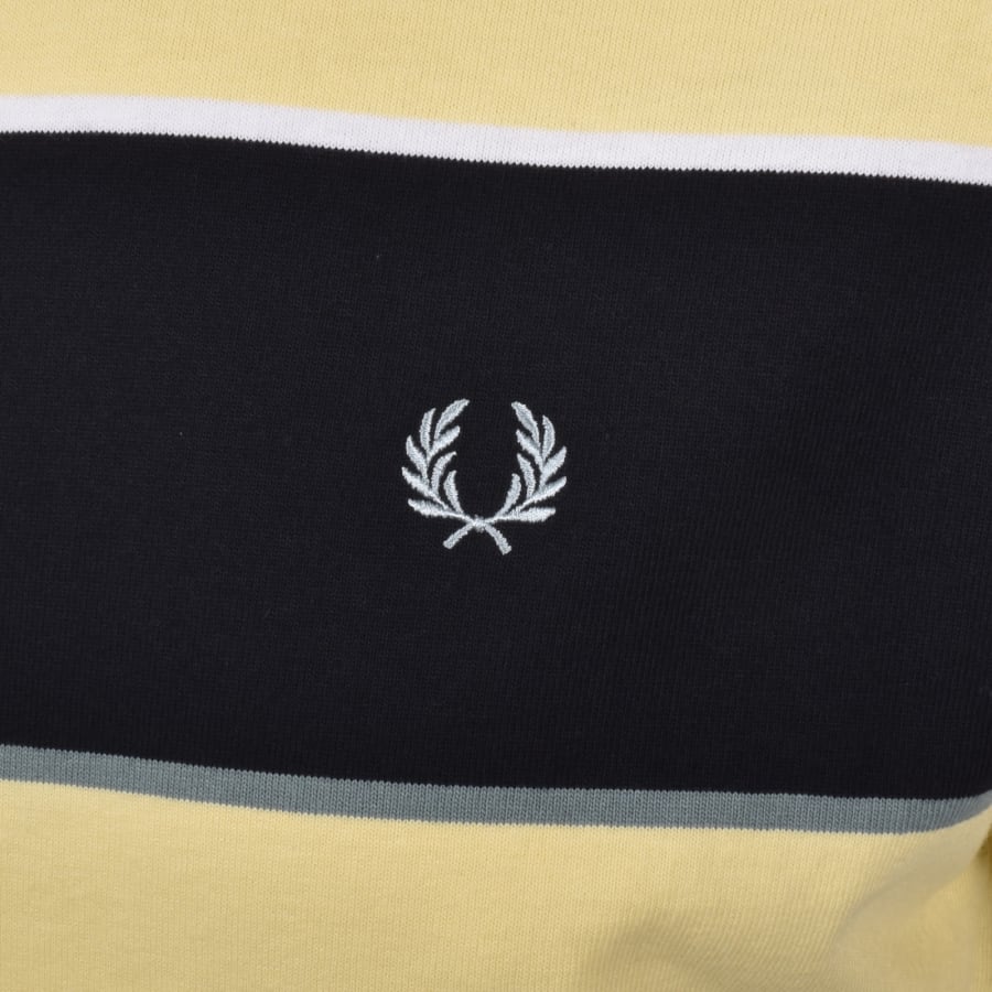 Image number 3 for Fred Perry Striped Relaxed Fit T Shirt Yellow