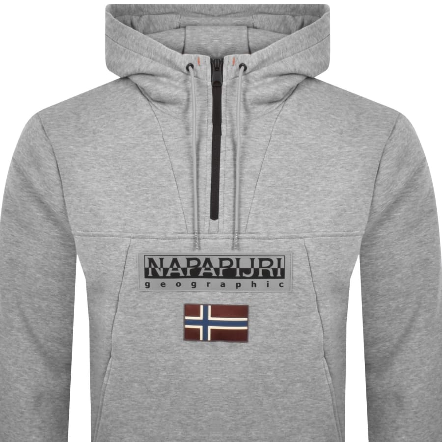 Image number 2 for Napapijri Burgee Half Zip 2.0 Hoodie Grey