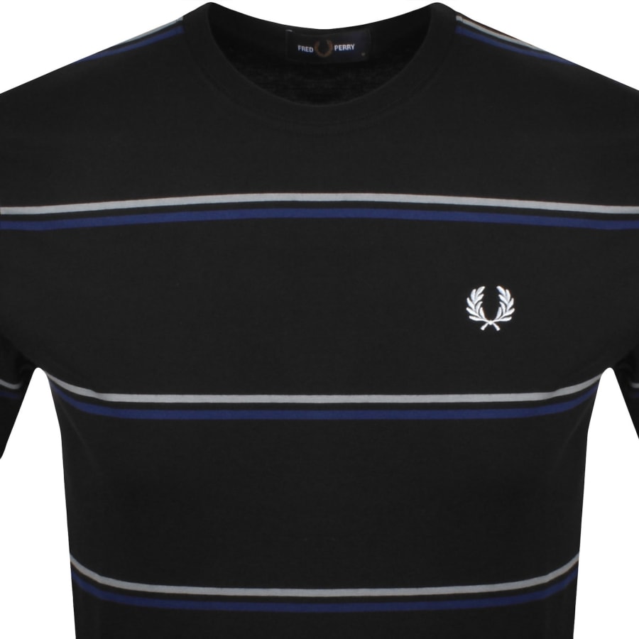 Image number 2 for Fred Perry Fine Stripe T Shirt Black