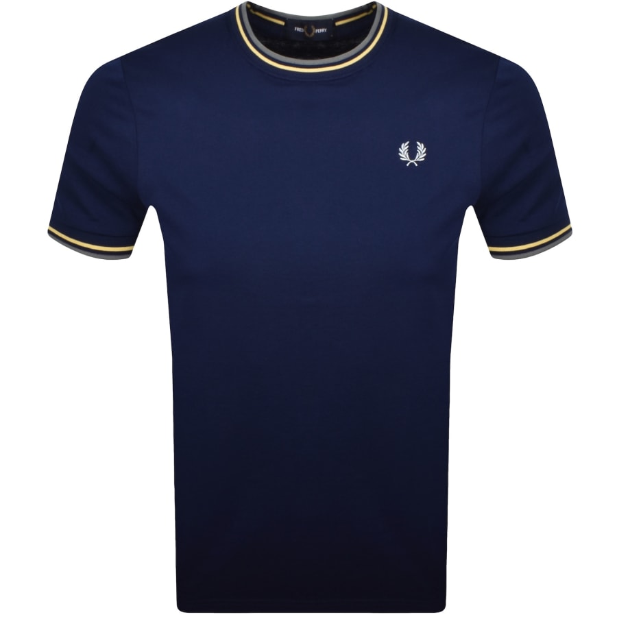 Image number 1 for Fred Perry Twin Tipped T Shirt Navy