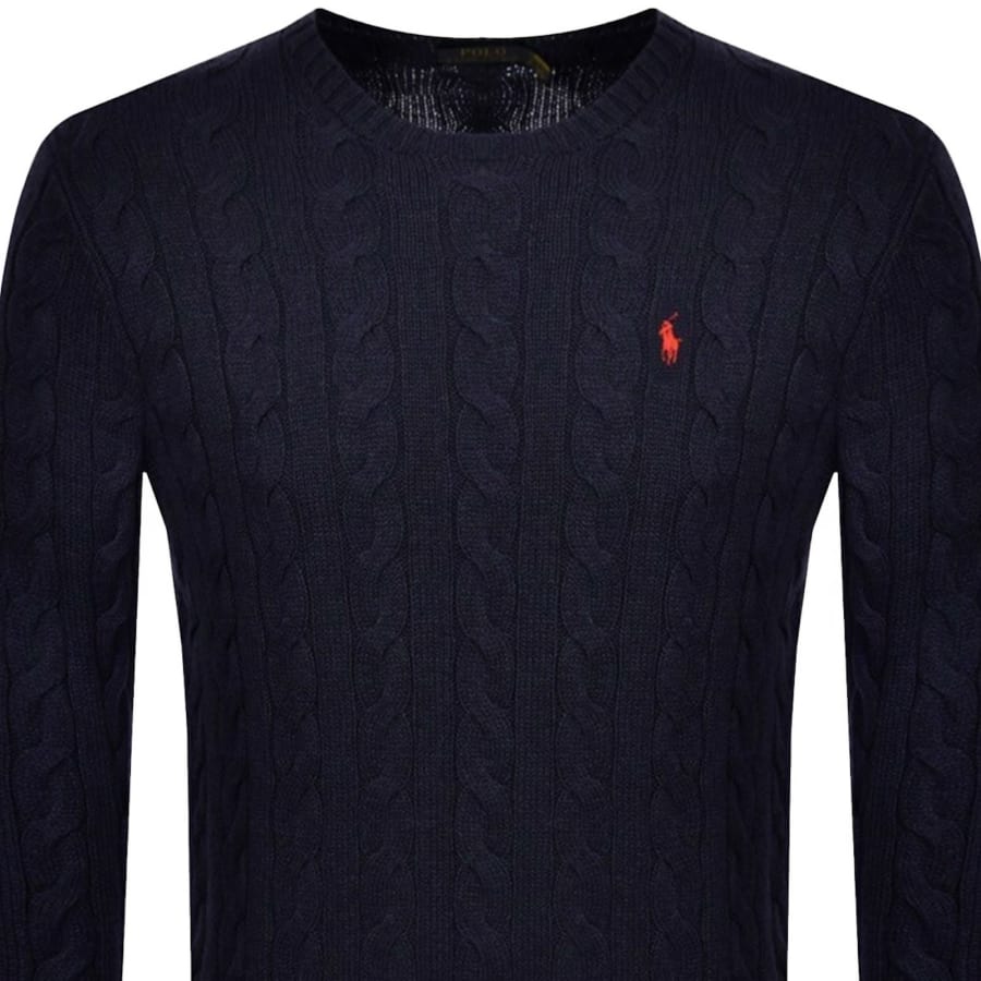 Image number 2 for Ralph Lauren Driver Crew Neck Knit Jumper Navy