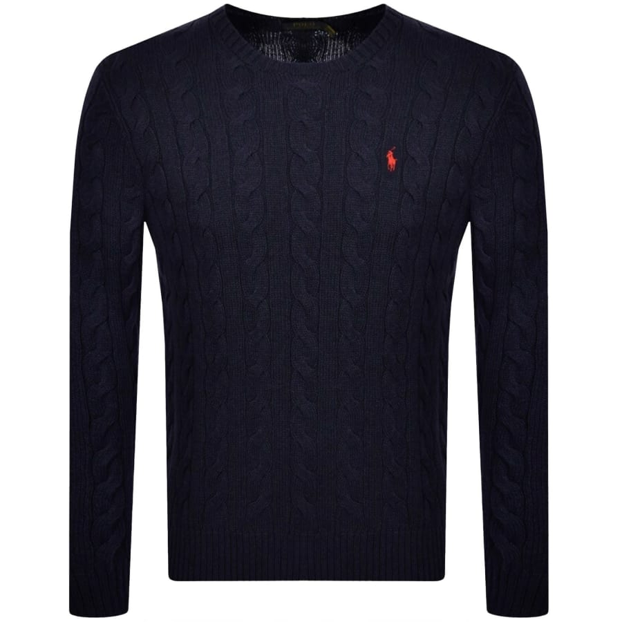 Image number 1 for Ralph Lauren Driver Crew Neck Knit Jumper Navy