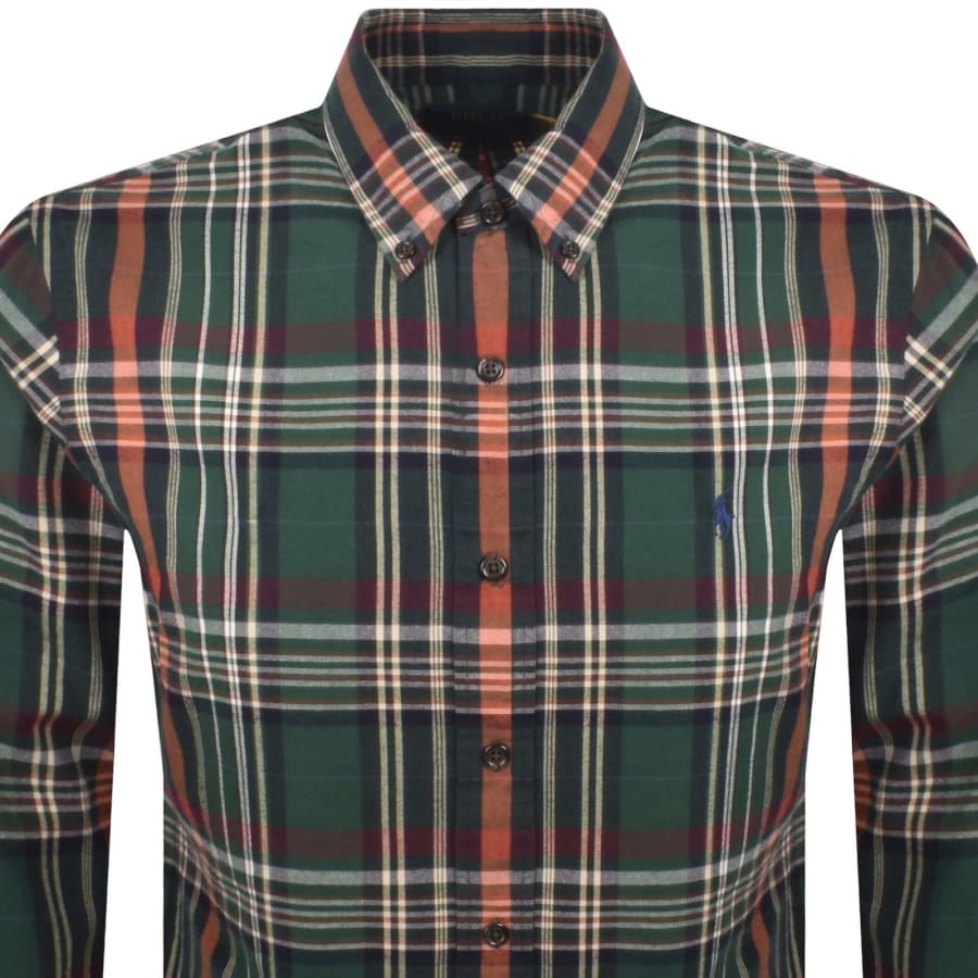 Image number 2 for Ralph Lauren Custom Fit Long Sleeve Shirt Green
