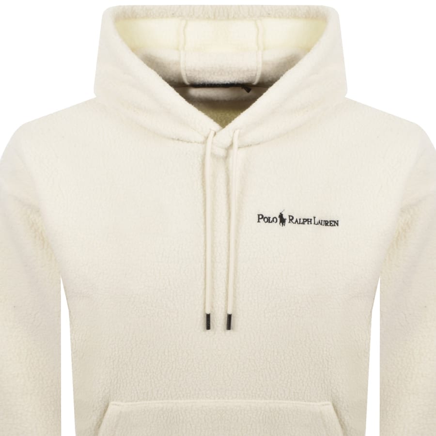 Image number 2 for Ralph Lauren Borg Fleece Hoodie Cream