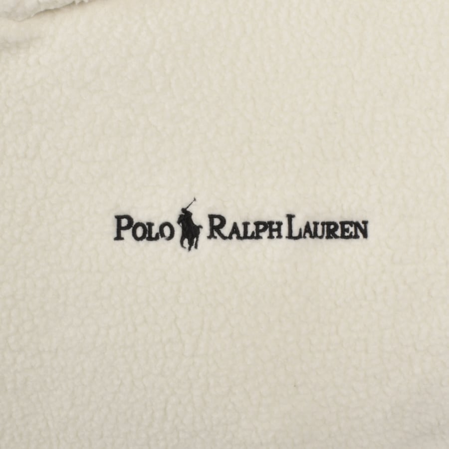 Image number 3 for Ralph Lauren Borg Fleece Hoodie Cream