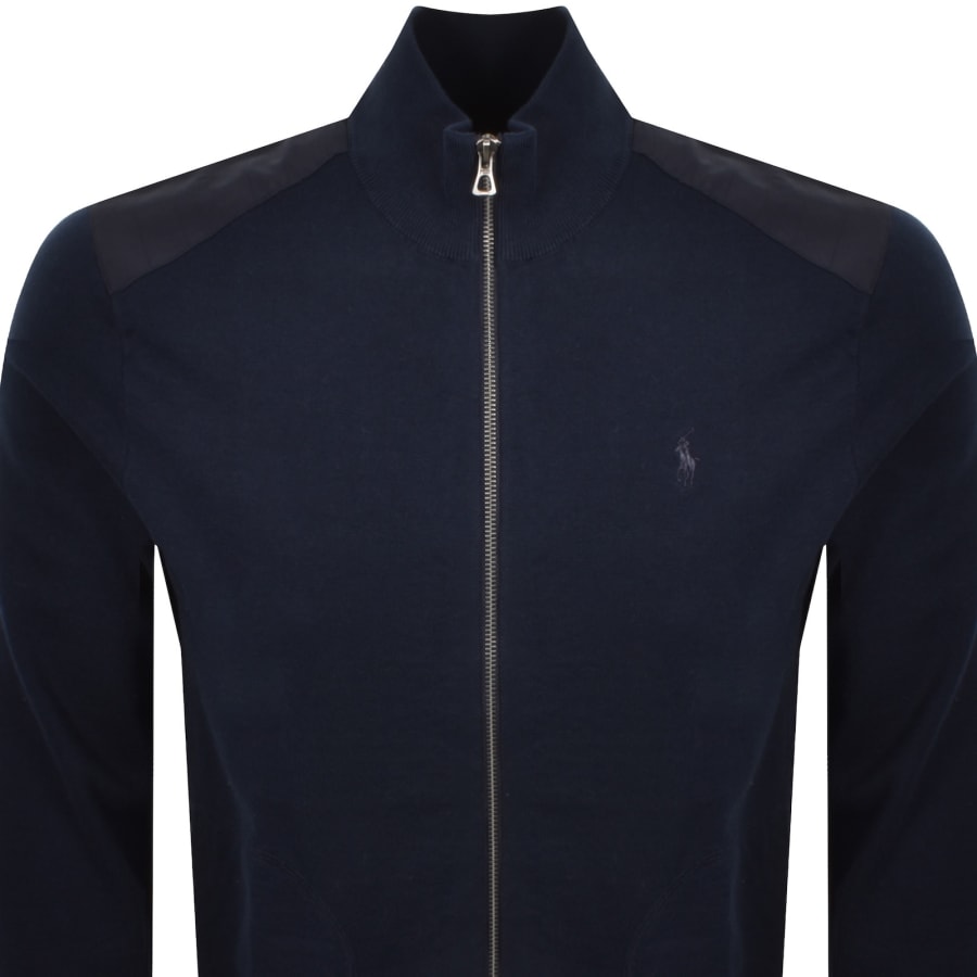 Image number 2 for Ralph Lauren Full Zip Hybrid Sweatshirt Navy