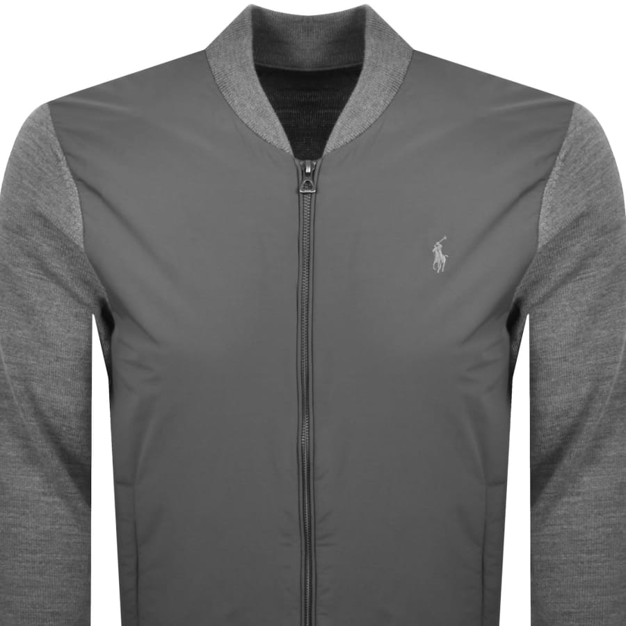 Image number 2 for Ralph Lauren Full Zip Hybrid Sweatshirt Grey