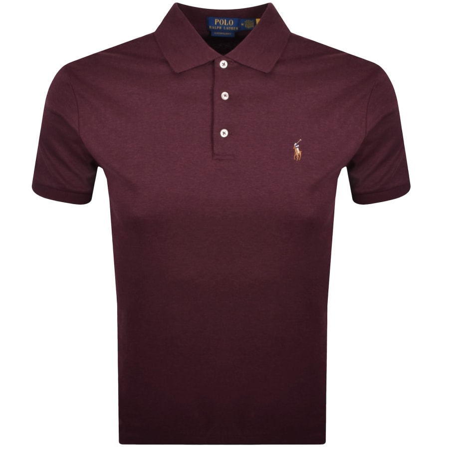 Image number 1 for Ralph Lauren Custom Slim Fit Polo T Shirt Burgundy