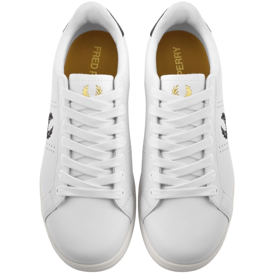 Image number 3 for Fred Perry B721 Leather Trainers White