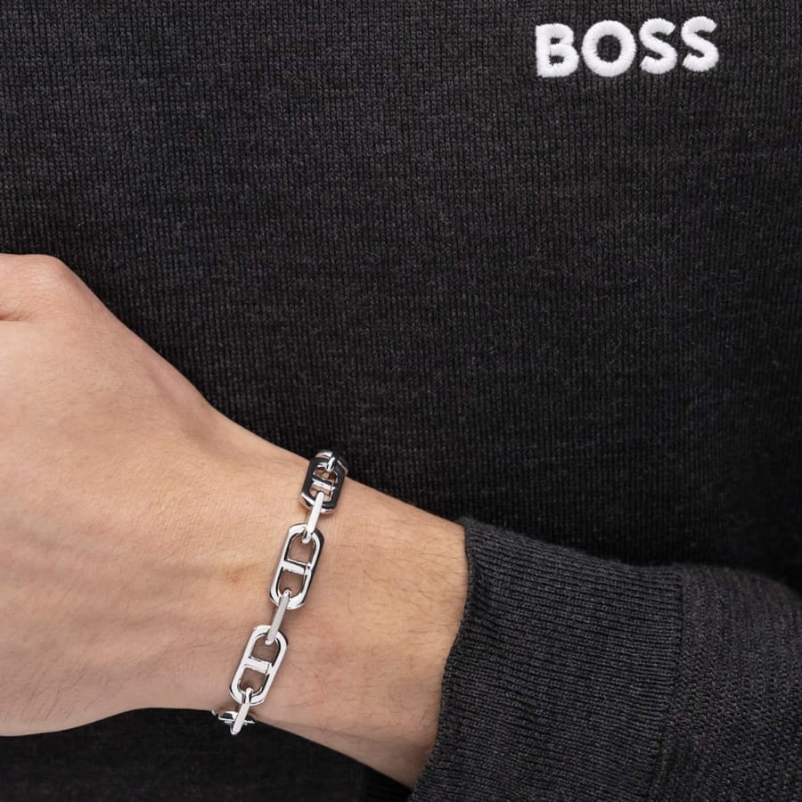 Image number 2 for BOSS Kode Link Bracelet Silver
