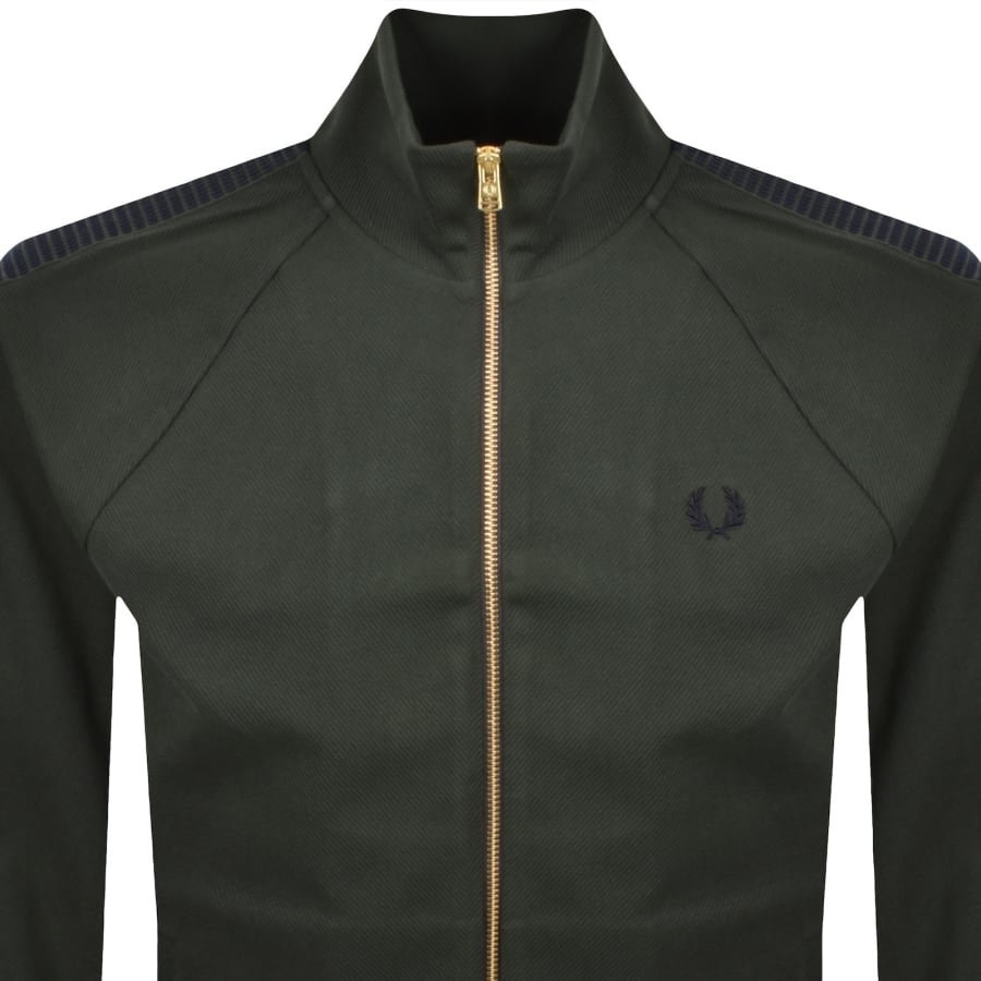 Image number 2 for Fred Perry Dash Taped Track Top Green