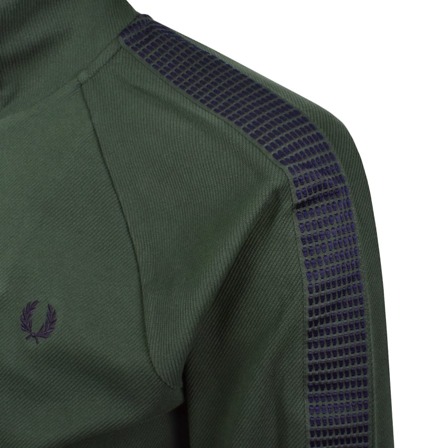 Image number 5 for Fred Perry Dash Taped Track Top Green