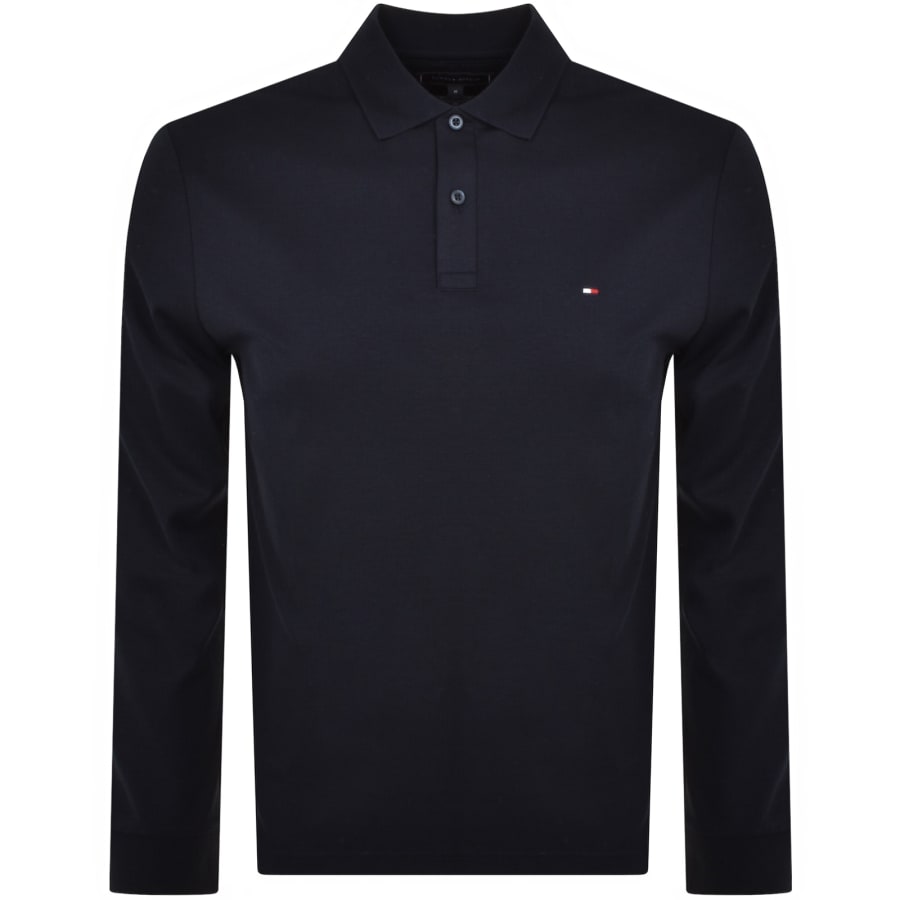 Image number 1 for Tommy Hilfiger Long Sleeved Polo T Shirt Navy