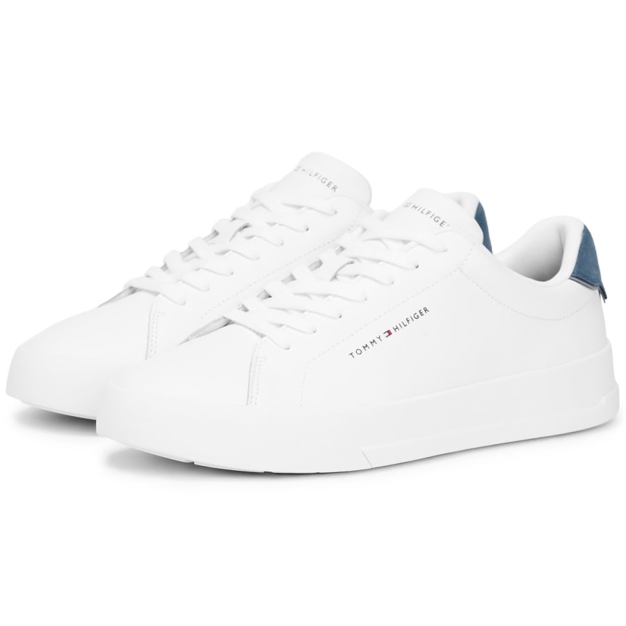 Image number 5 for Tommy Hilfiger Court Trainers White