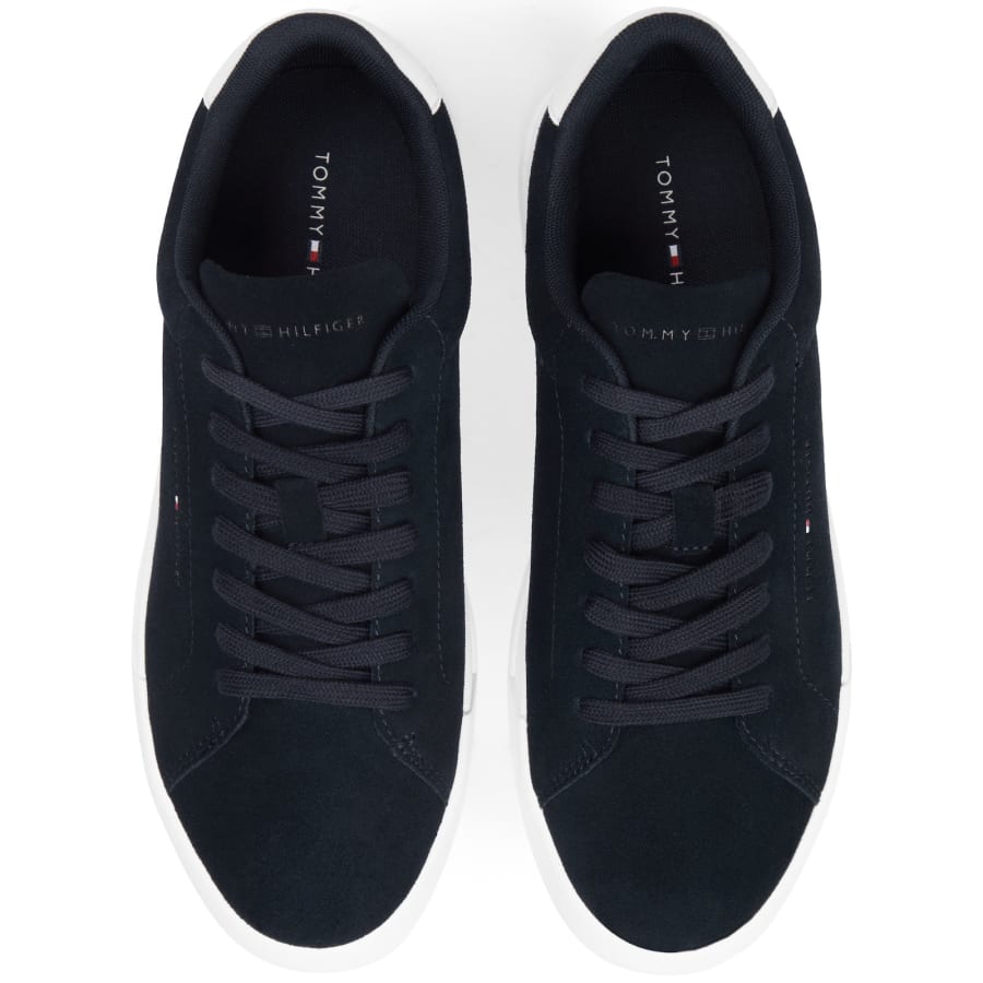 Image number 3 for Tommy Hilfiger Court Core Suede Trainers Navy