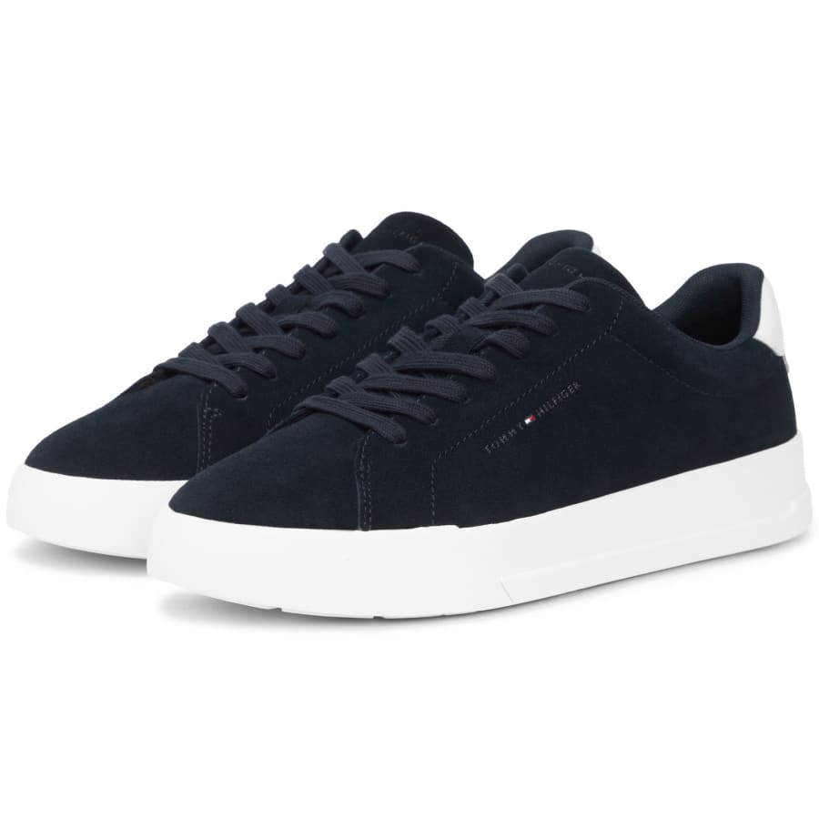 Image number 5 for Tommy Hilfiger Court Core Suede Trainers Navy