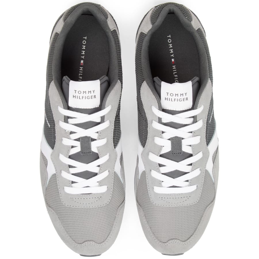 Image number 3 for Tommy Hilfiger Runner Icon Mix Trainers Grey