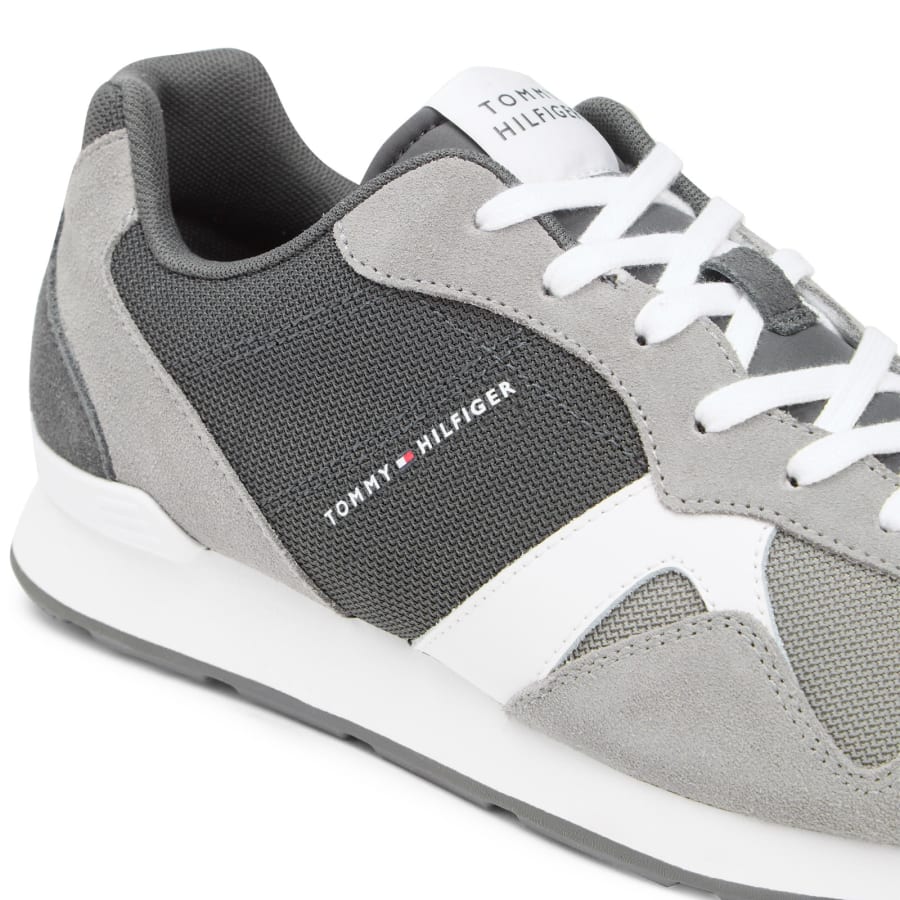 Image number 4 for Tommy Hilfiger Runner Icon Mix Trainers Grey