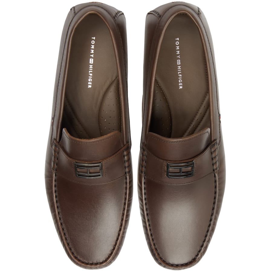Image number 3 for Tommy Hilfiger Plaque Driver Shoes Brown