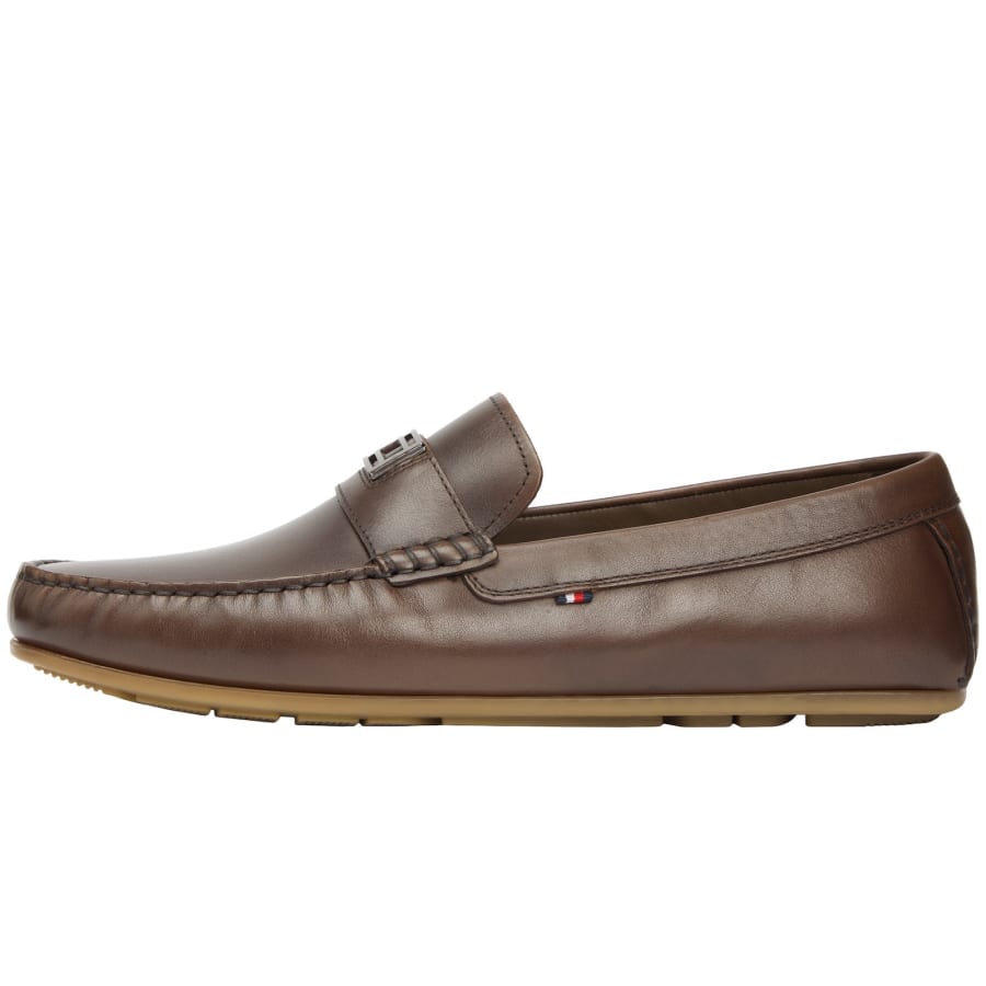 Image number 1 for Tommy Hilfiger Plaque Driver Shoes Brown