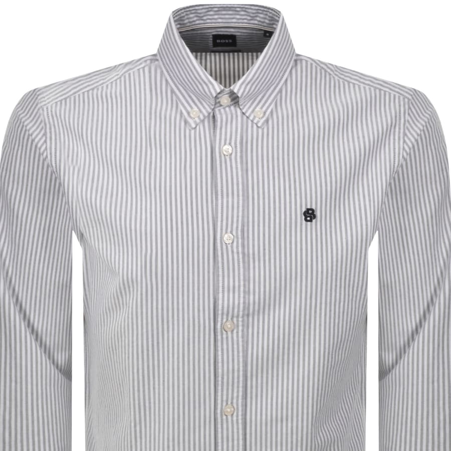 Image number 2 for BOSS H Liam Striped Shirt Navy
