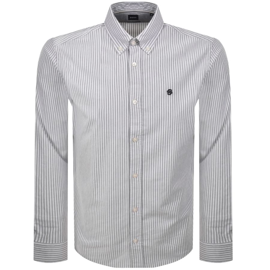 Image number 1 for BOSS H Liam Striped Shirt Navy