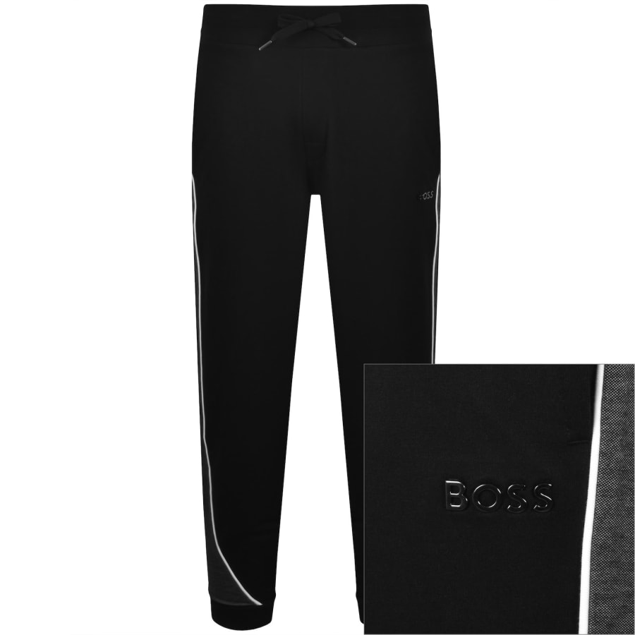 Image number 1 for BOSS Contrast Piping Joggers Black