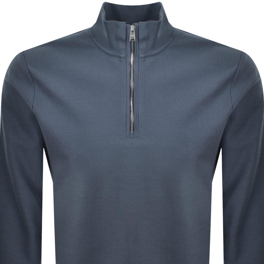Image number 2 for BOSS H Sidney 70 Quarter Zip Sweatshirt Blue