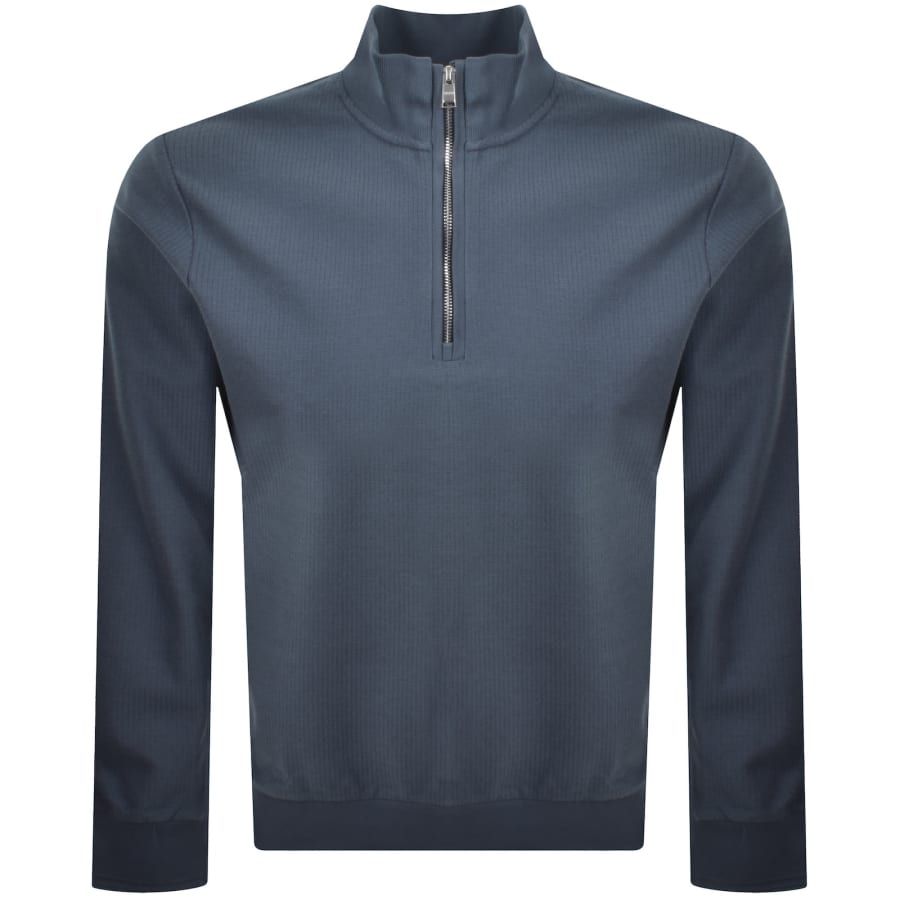 Image number 1 for BOSS H Sidney 70 Quarter Zip Sweatshirt Blue