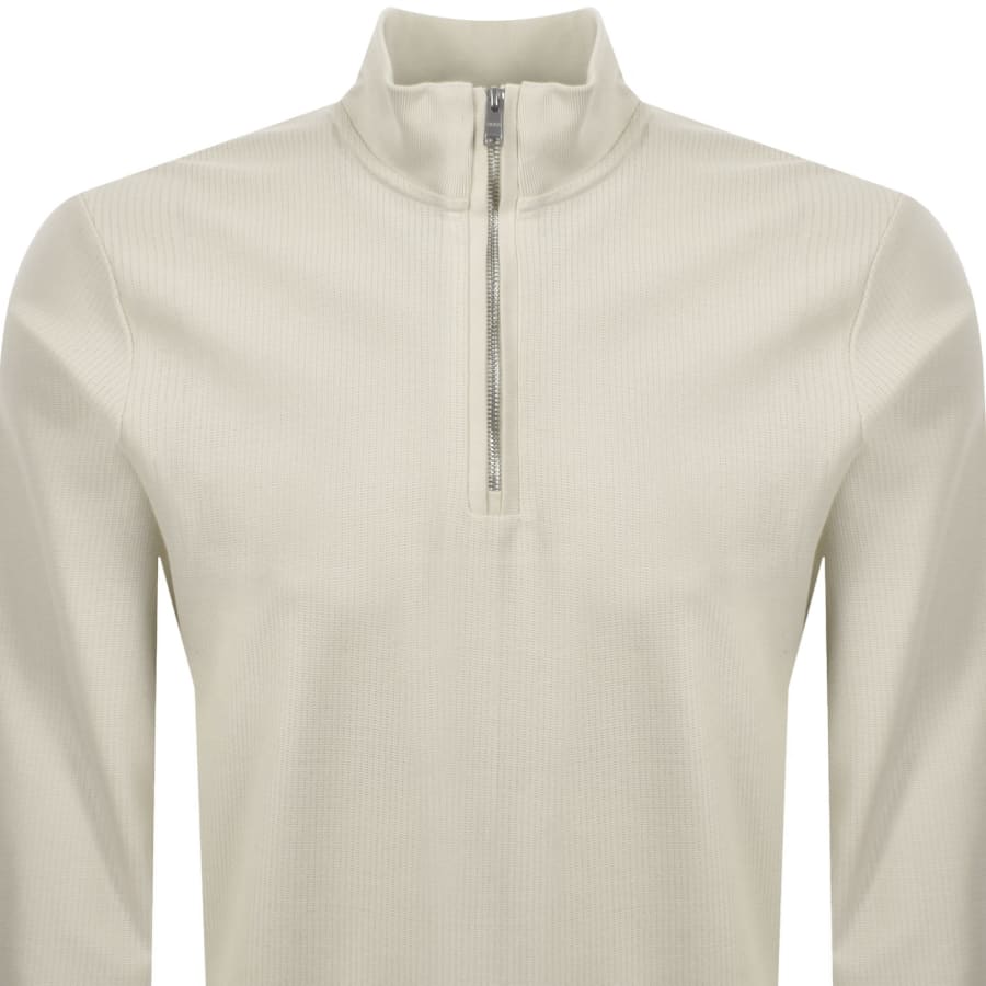 Image number 2 for BOSS H Sidney 70 Quarter Zip Sweatshirt Cream
