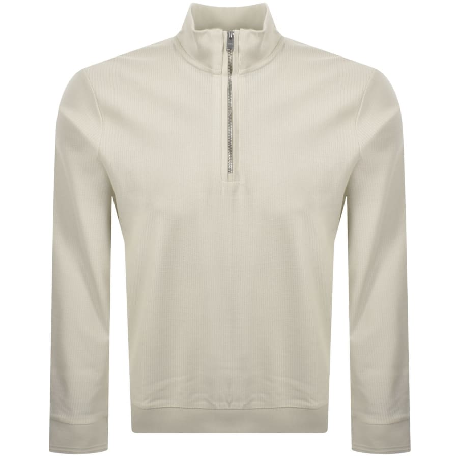 Image number 1 for BOSS H Sidney 70 Quarter Zip Sweatshirt Cream