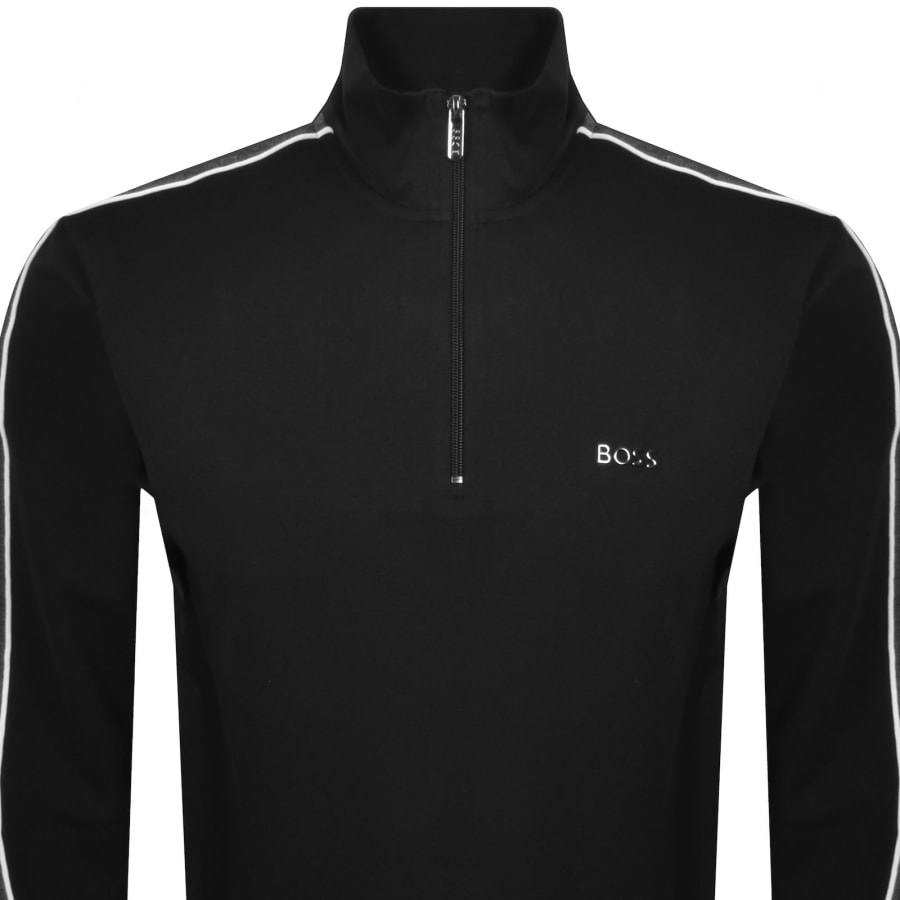 Image number 2 for BOSS Contrast Piping Zip Sweatshirt Black