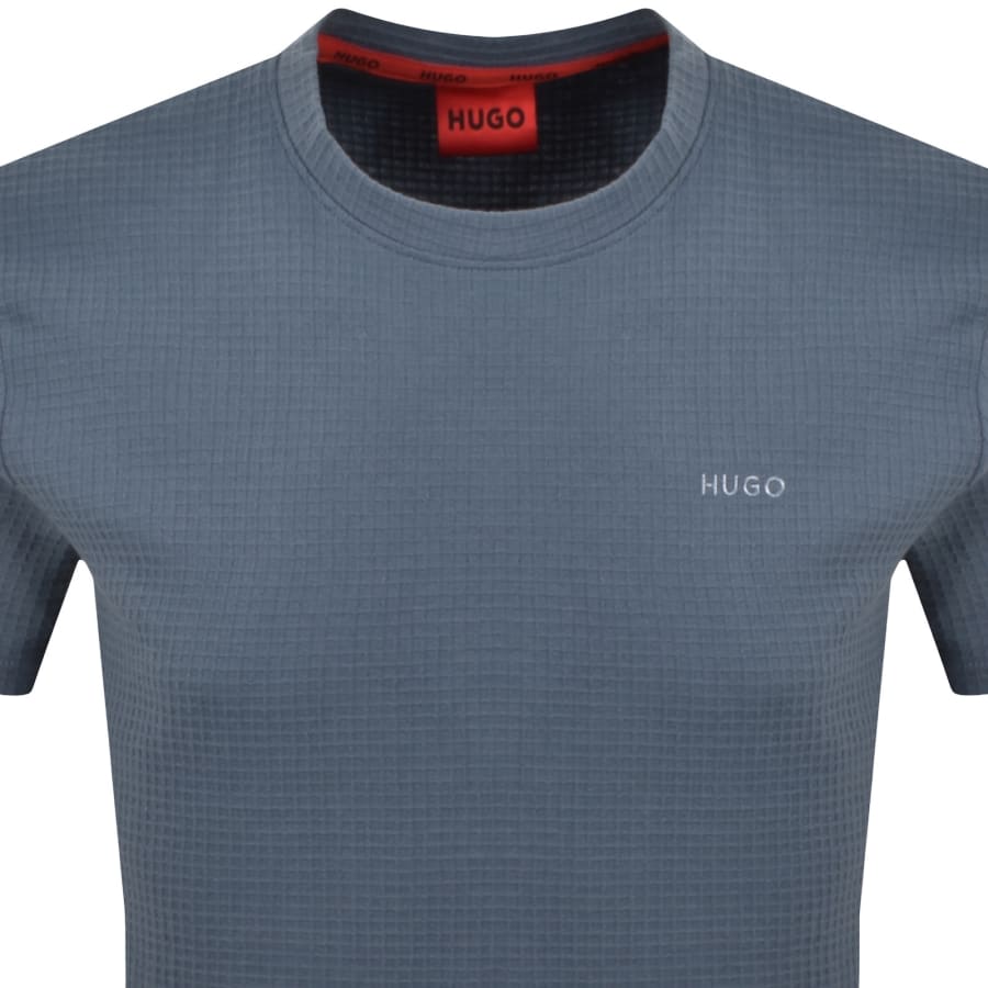 Image number 2 for HUGO Austin Waffle T Shirt Blue