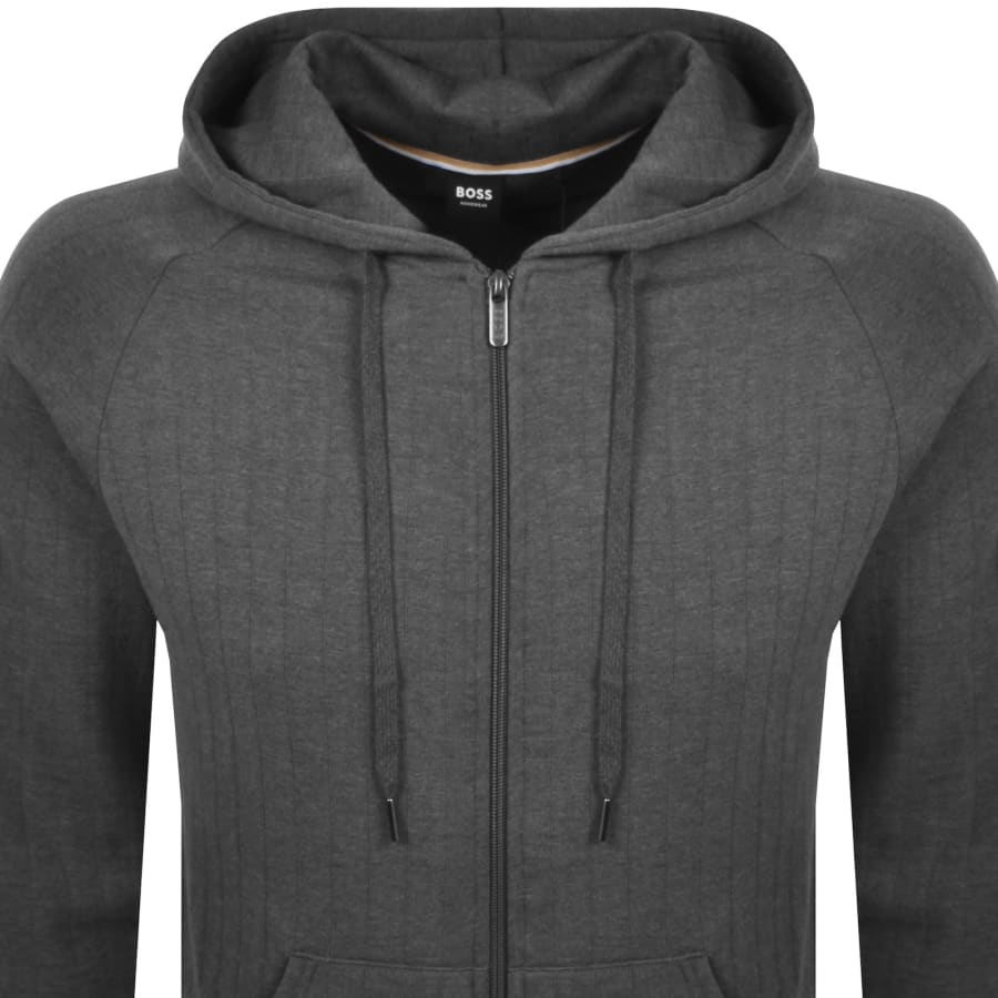 Image number 2 for BOSS Full Zip Heritage Hoodie Medium Grey