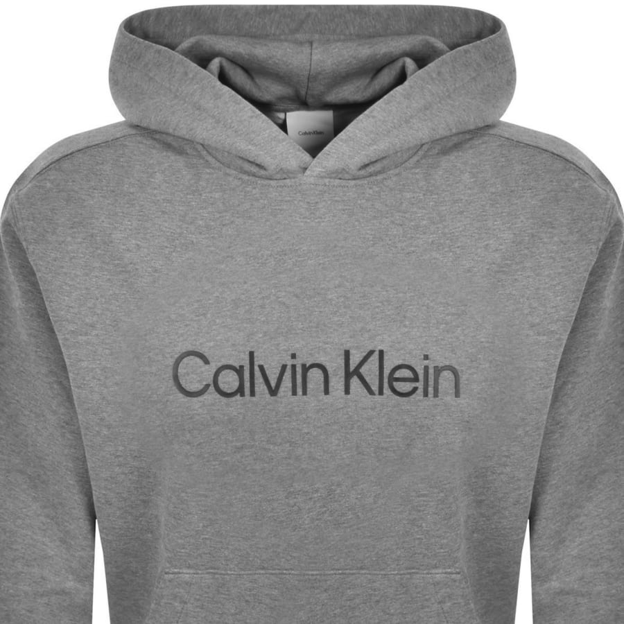 Image number 2 for Calvin Klein Logo Hoodie Grey