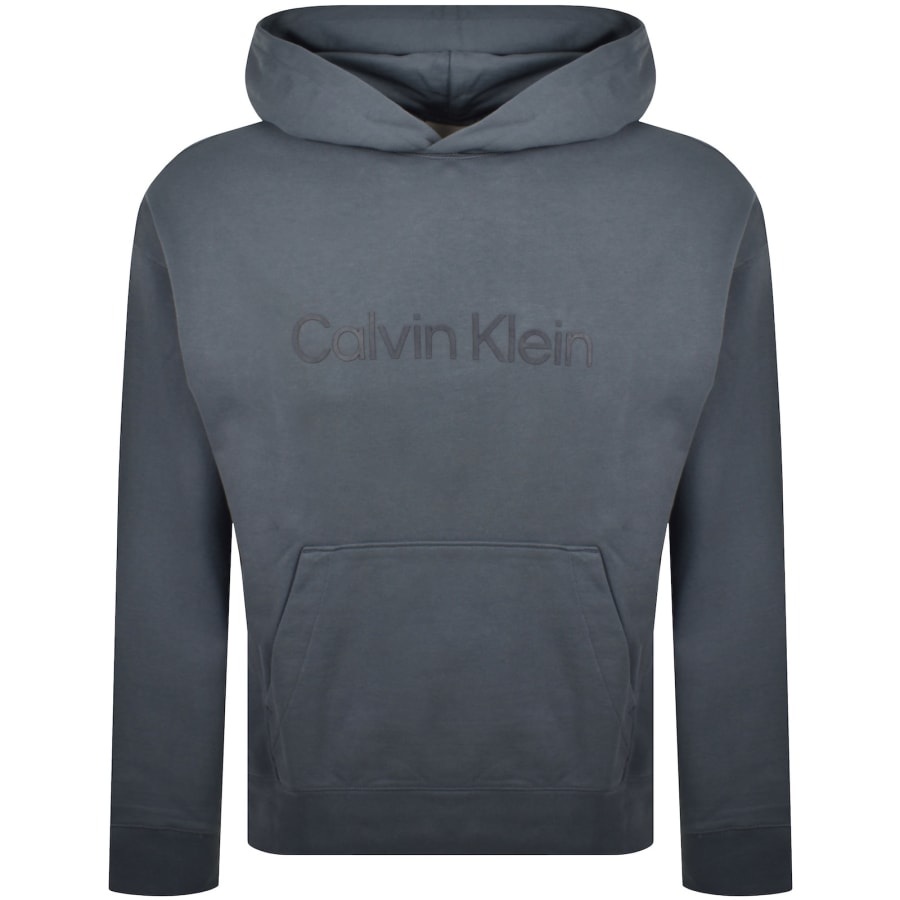 Image number 1 for Calvin Klein Logo Hoodie Anchor Blue
